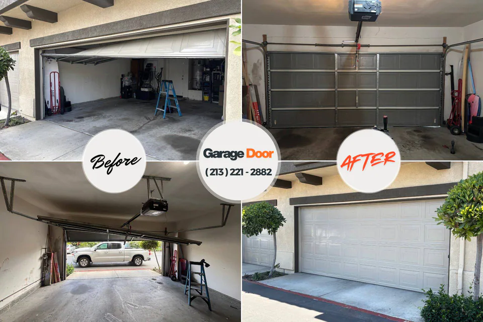 Before and after: garage door repair Lincoln County